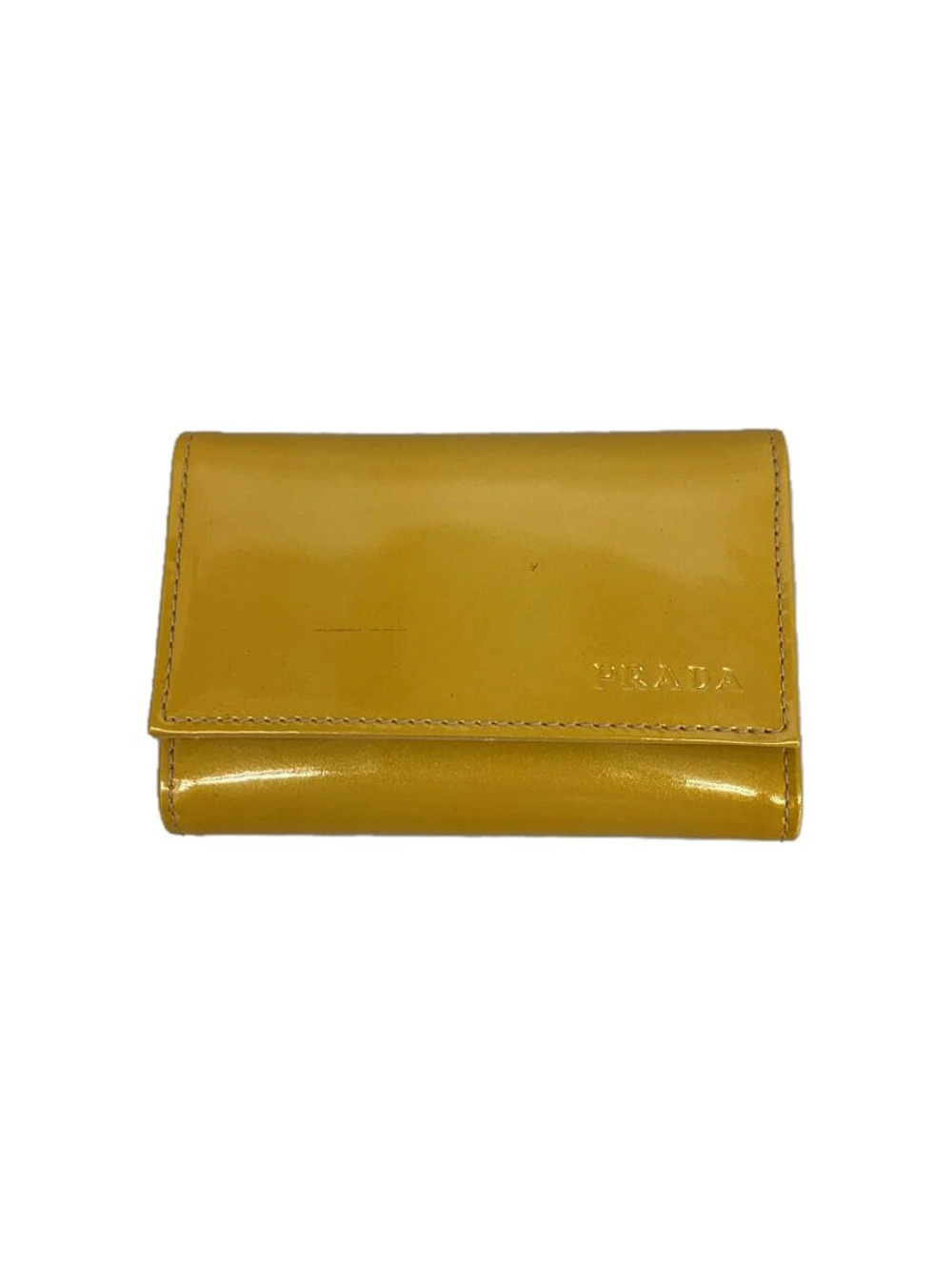 Prada Key Case Wallet Enamel Yellow